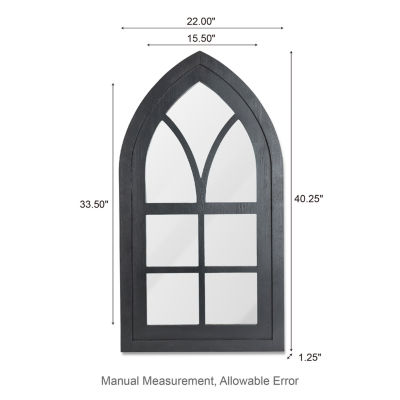 Glitzhome Cathedral Windowpane Wall Mount Decorative Mirror