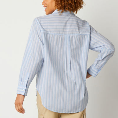 a.n.a Womens Long Sleeve Oversized Button-Down Shirt