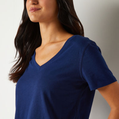 a.n.a Womens V Neck Short Sleeve Adaptive T-Shirt