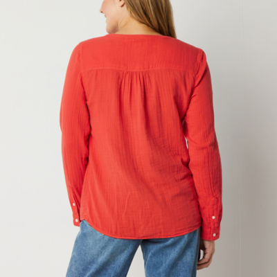 St. John's Bay Womens Long Sleeve Blouse