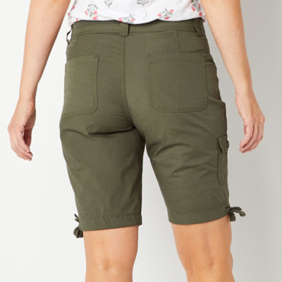 St. John's Bay Womens Mid Rise Cargo Bermuda Short