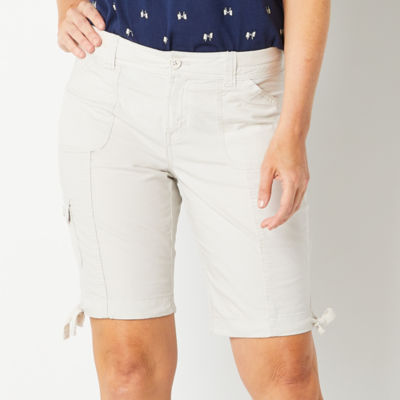 St. John's Bay Womens Mid Rise Cargo Bermuda Short