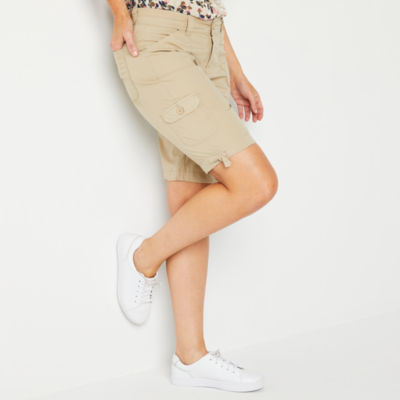 St. John's Bay Womens Mid Rise Cargo Bermuda Short