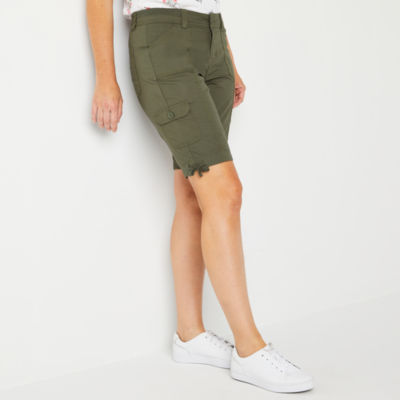 St. John's Bay Womens Mid Rise Cargo Bermuda Short