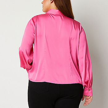 Bold Elements Plus Womens Long Sleeve Regular Fit Button-Down Shirt -  JCPenney