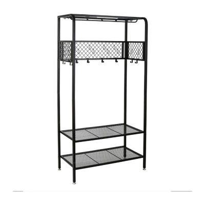 Honey Can Do Black Garage Entryway Rack with Light