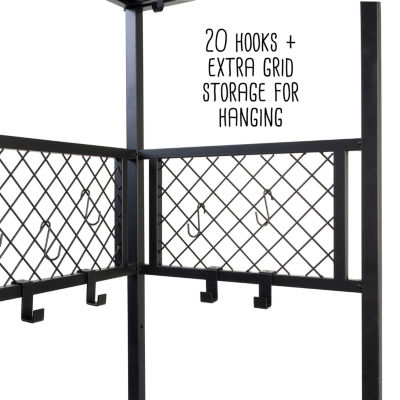 Honey Can Do Black Garage Entryway Rack with Light