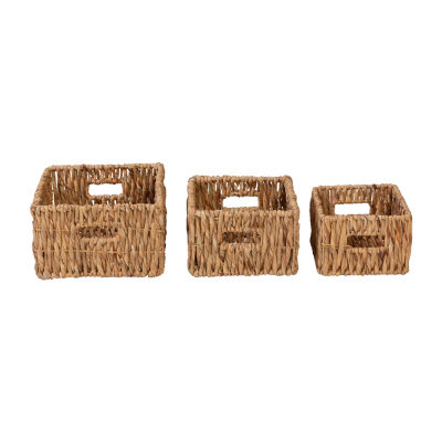 Honey Can Do Natural Square Wicker Baskets (Set Of 3)