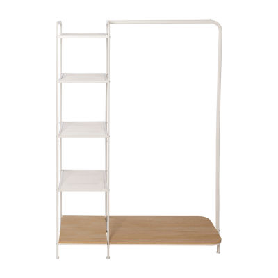 Honey Can Do White Open Closet with Shelves WRD09850, Color White