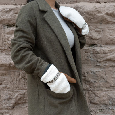 Isotoner Berber/Microsuede W/Trim Mittens