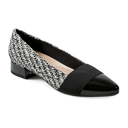 Easy Spirit Castle Womens Pointed Closed Toe Block Heel Pumps, 8 Wide, Black
