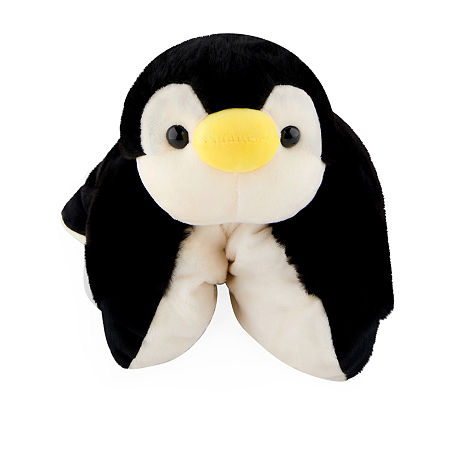 Pink Sky Warming Penguin Pillow Pet, One Size, Black