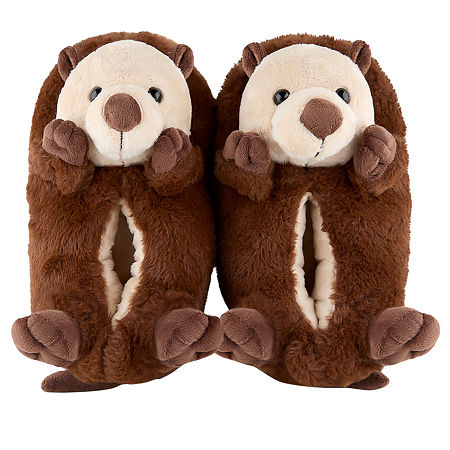 Pink Sky USB Warming Otter Slippers, One Size, Brown