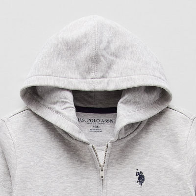 U.S. Polo Assn. Little & Big Kid Boys Long Sleeve Embroidered Fleece Zipper Hoodie