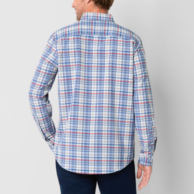 St. John's Bay Performance Mens Long Sleeve Classic Fit Stretch Fabric Button-Down Shirt