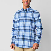 Wrangler Checotah Mens Classic Fit Long Sleeve Striped Button-Down Shirt