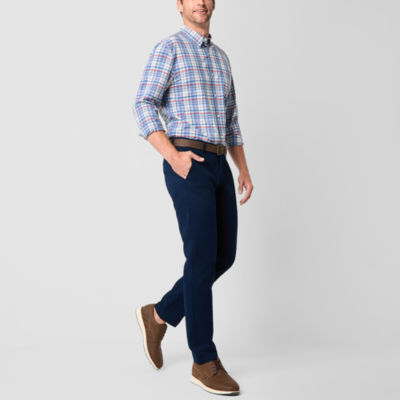 St. John's Bay Performance Mens Long Sleeve Classic Fit Stretch Fabric Button-Down Shirt