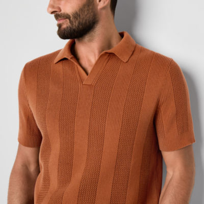 Stafford Johnny Collar Mens Short Sleeve Polo Sweater