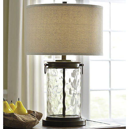 Signature Design By Ashley Tailynn Glass Table Lamp, One Size, Brown