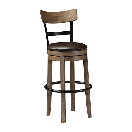 Signature Design By Ashley Pinnadel Upholstered Swivel Barstool, One Size, Brown