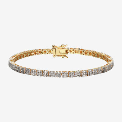 Sparkle Allure Womens Natural White Diamond Accent 7.25 Inch Tennis Bracelet