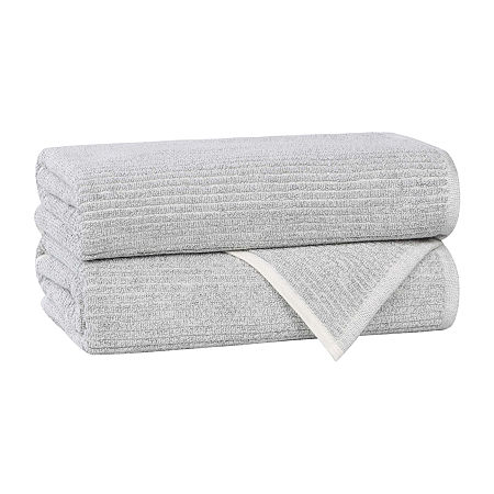 Superior Destin Collection | 80% Cotton 20% Viscose 2-pc. Quick Dry Bath Towel In Silver