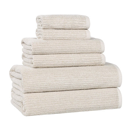 Superior Destin Collection | 80% Cotton 20% Viscose 6-pc. Quick Dry Bath Towel Set In Sand