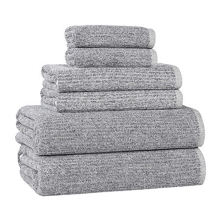 Superior Destin Collection | 80% Cotton 20% Viscose 6-pc. Quick Dry Bath Towel Set In Black