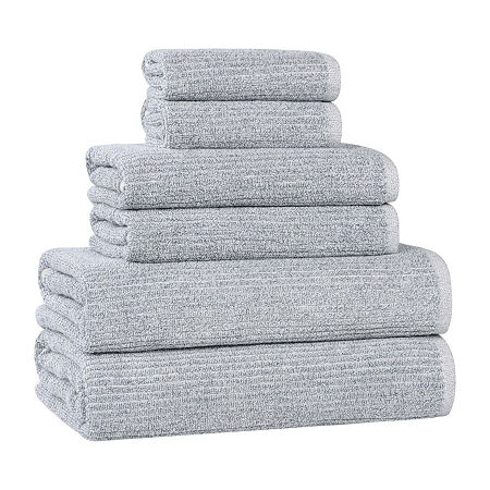 Superior Destin Collection | 80% Cotton 20% Viscose 6-pc. Quick Dry Bath Towel Set In Blue
