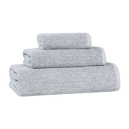 Superior Destin Collection | 80% Cotton 20% Viscose 3-pc. Quick Dry Solid Bath Towel Set In Blue