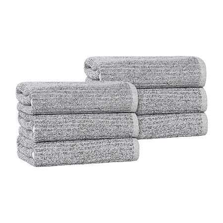 Superior Destin Collection | 80% Cotton 20% Viscose 6-pc. Geometric Hand Towel In Black