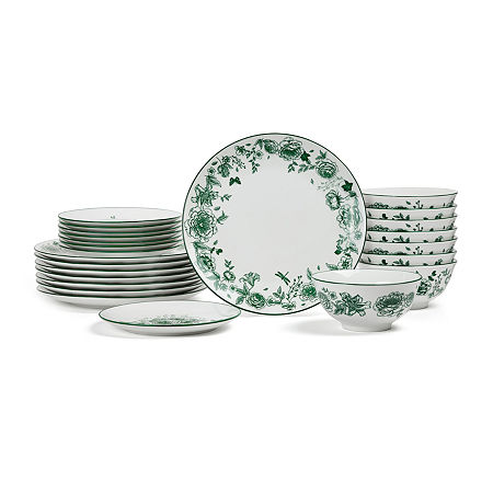 Stone Lain Esme 8-pc. Porcelain Dinnerware Set In Green