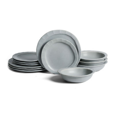 Stone + Lain Oasis 12-pc. Stoneware Dinnerware Set