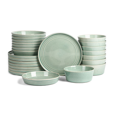 Stone Lain Claire 8-pc. Stoneware Dinnerware Set In Green