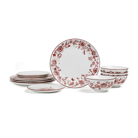 Stone Lain Esme 4-pc. Porcelain Dinnerware Set In Red