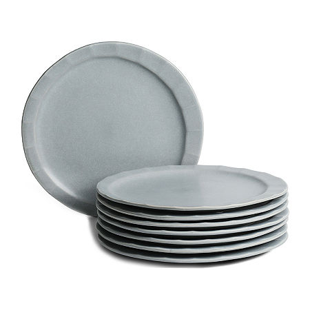 Stone Lain Oasis 8-pc. Stoneware Dinner Plate In Gray