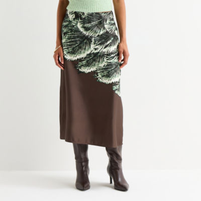 Worthington Womens Midi A-Line Skirt