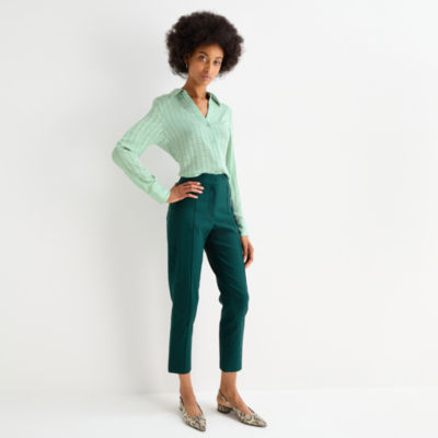 Worthington Womens Slim High Rise Pant