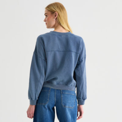 a.n.a Womens V Neck Long Sleeve Sweatshirt