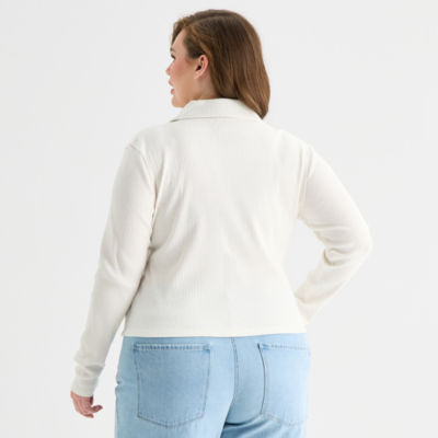 a.n.a Womens Plus Long Sleeve T-Shirt