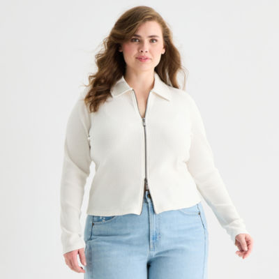 a.n.a Womens Plus Long Sleeve T-Shirt