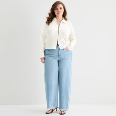 a.n.a Womens Plus Long Sleeve T-Shirt