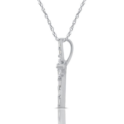 Womens 1/ CT. T.W. Natural White Diamond 10K Gold Cross Pendant Necklaces