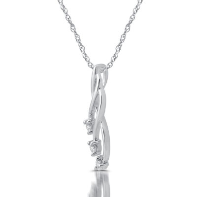 Womens Diamond Accent Natural White Diamond 10K Gold 18 Inch Pendant Necklace