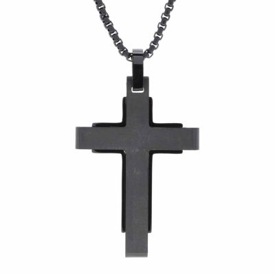 Mens Stainless Steel Cross Pendant Necklace - JCPenney