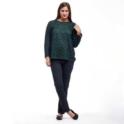 La Cera Brushed Sweater Knit Top - Plus