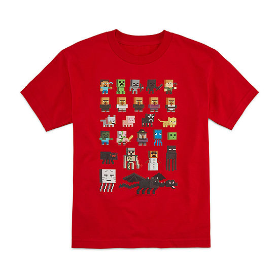 Big Boys Crew Neck Minecraft Short Sleeve Graphic T-Shirt