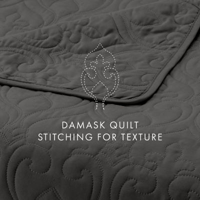 Casual Comfort Premium Ultra Soft Damask Pattern Quilted Coverlet Set