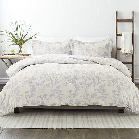 Casual Comfort Premium Ultra Soft Garden Pattern Duvet Cover Set, One Size, Blue