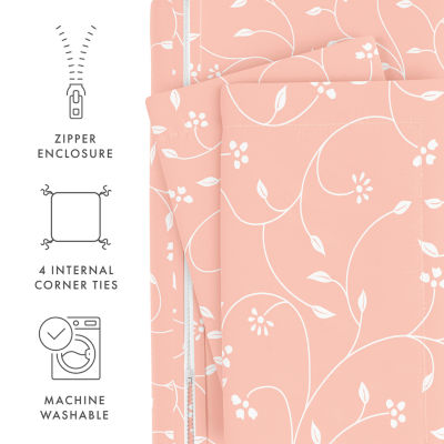 Casual Comfort Premium Ultra Soft Pink Buds Duvet Cover Set